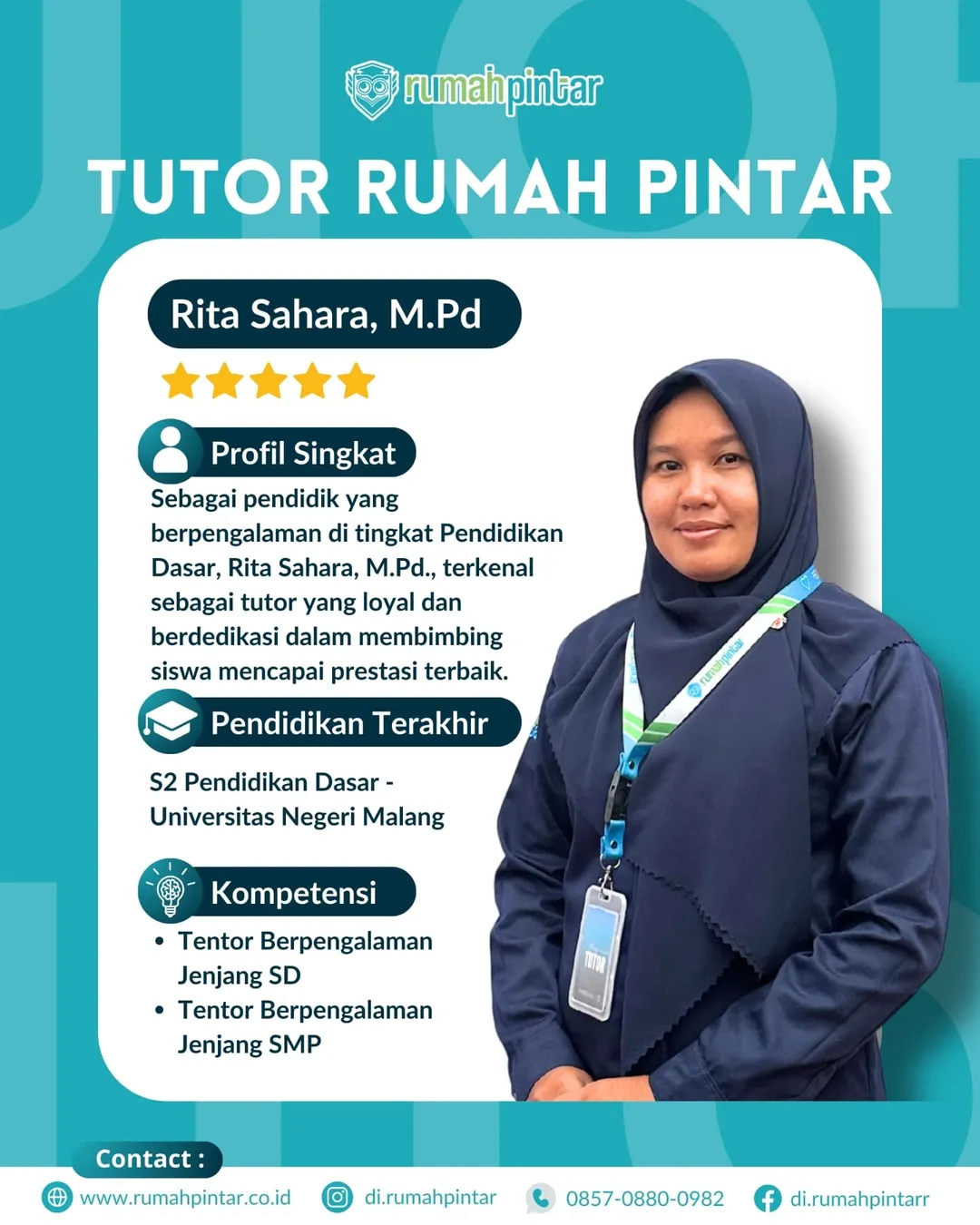 🌟 PROFIL TUTOR RUMAH PINTAR 🌟Part 1Di balik prestasi siswa Rumah Pintar, terdapat sosok luar