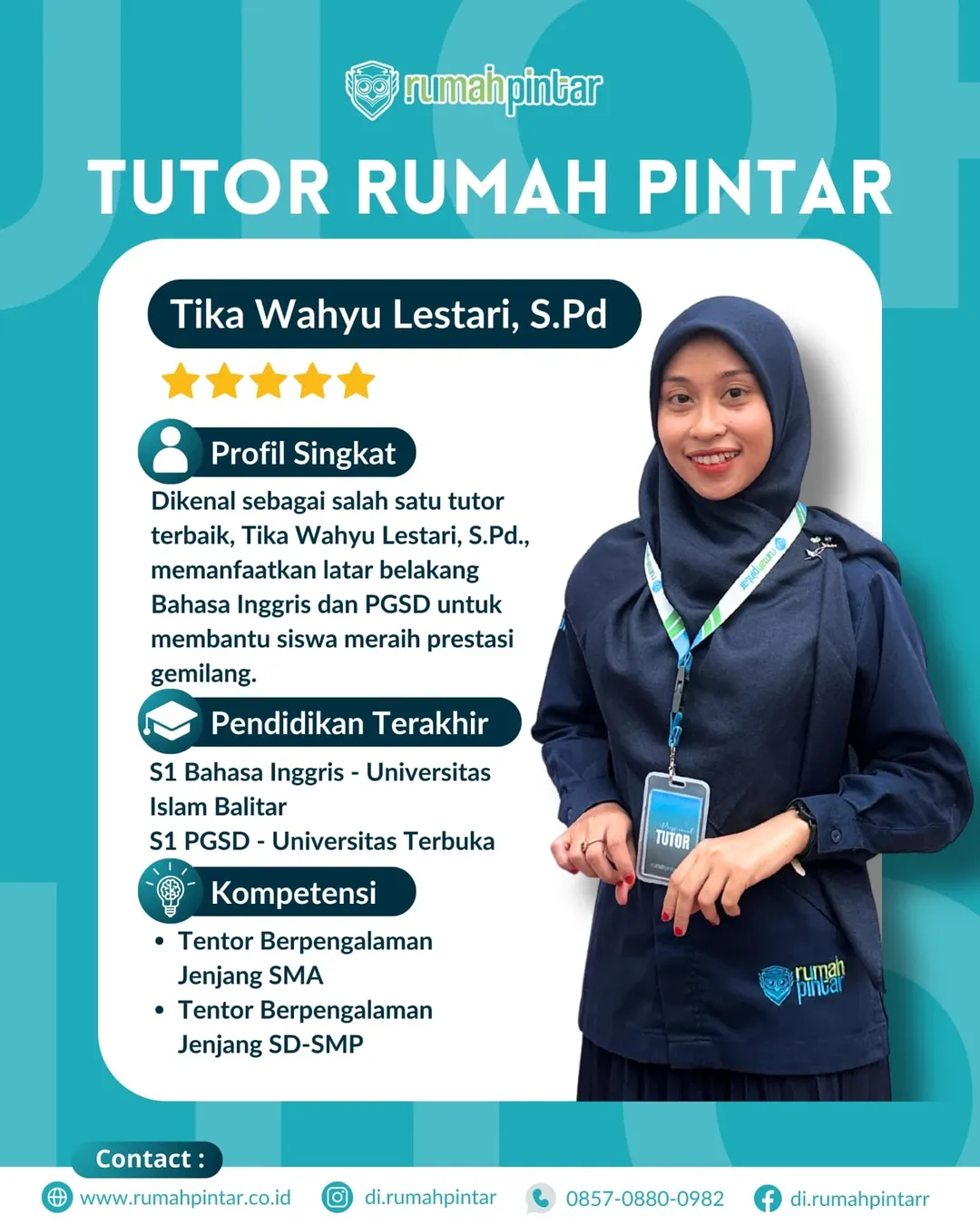 🌟 PROFIL TUTOR RUMAH PINTAR 🌟Part 1Di balik prestasi siswa Rumah Pintar, terdapat sosok luar (2)