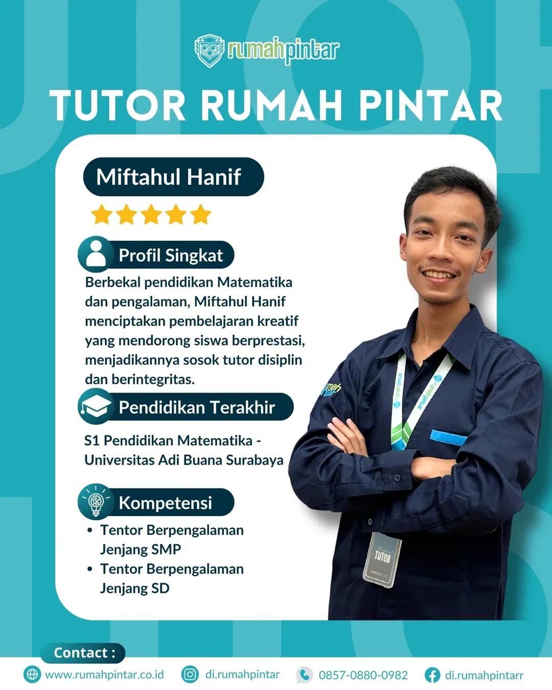 🌟 PROFIL TUTOR RUMAH PINTAR 🌟Part 2Di balik prestasi siswa Rumah Pintar, terdapat sosok luar (2)