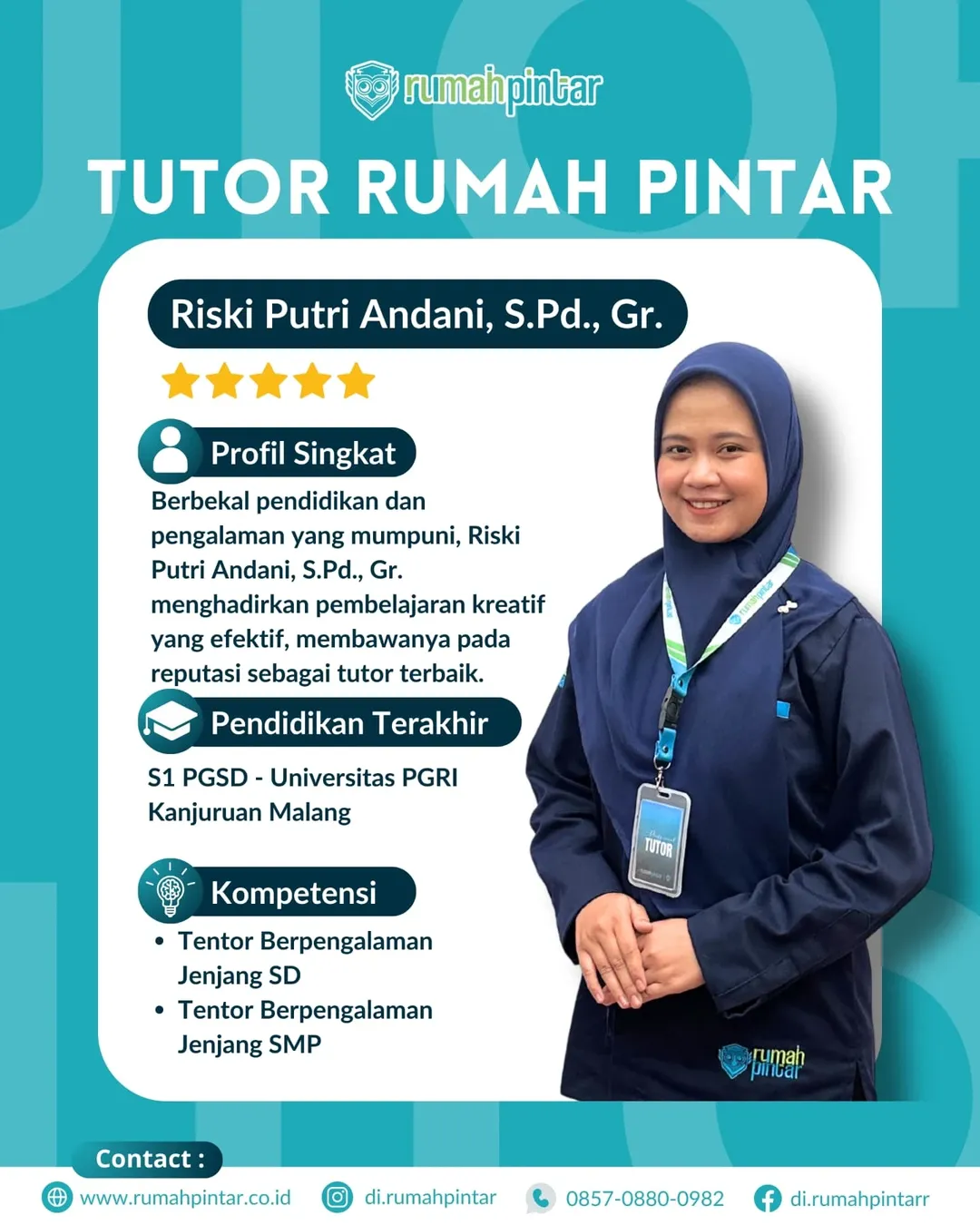 🌟 PROFIL TUTOR RUMAH PINTAR 🌟Part 2Di balik prestasi siswa Rumah Pintar, terdapat sosok luar (4)
