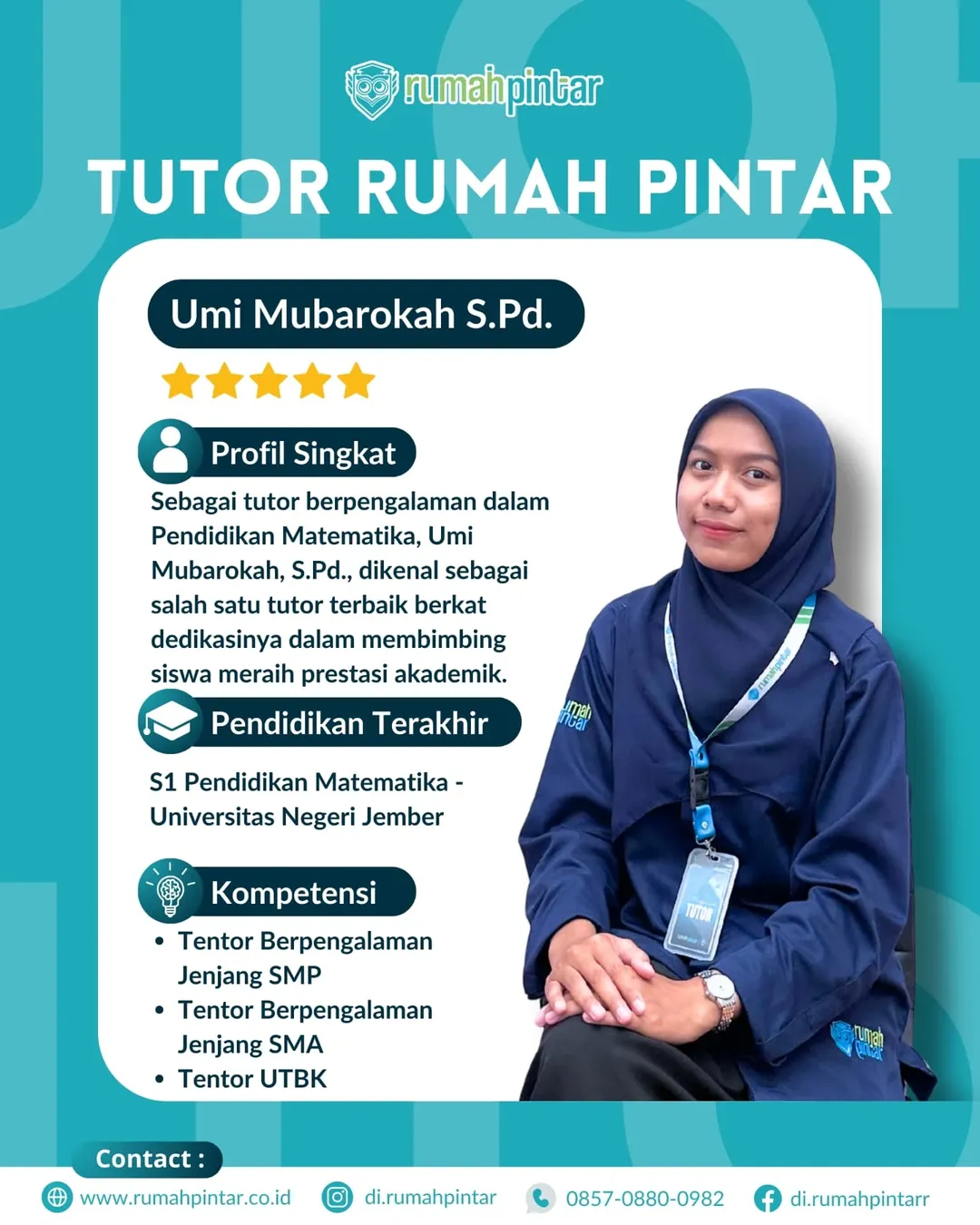 🌟 PROFIL TUTOR RUMAH PINTAR 🌟Part 2Di balik prestasi siswa Rumah Pintar, terdapat sosok luar (5)