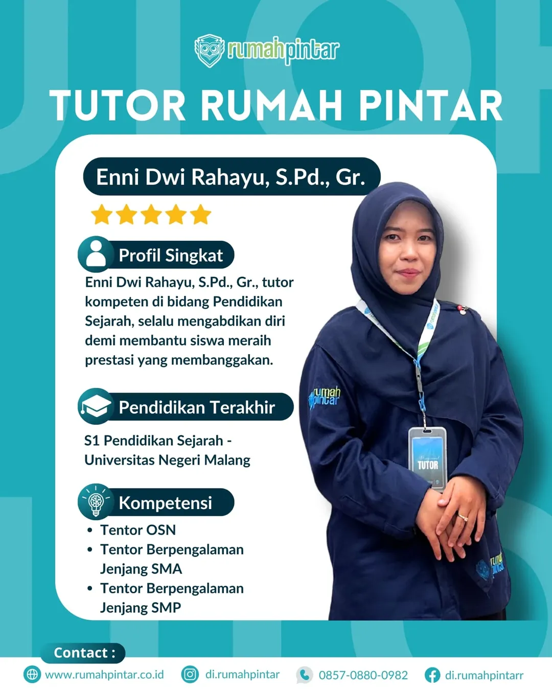 🌟 PROFIL TUTOR RUMAH PINTAR 🌟Part 2Di balik prestasi siswa Rumah Pintar, terdapat sosok luar (6)