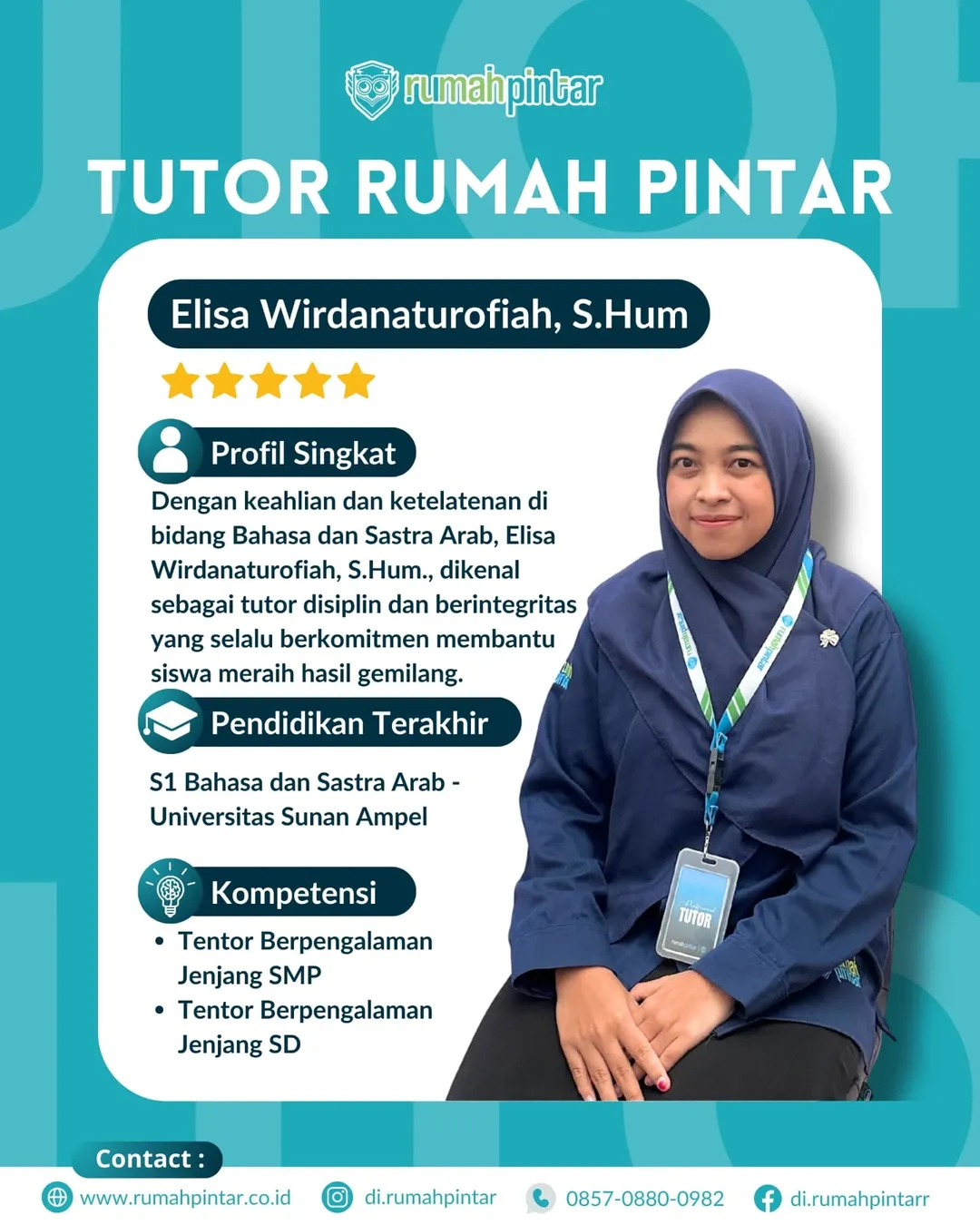 🌟 PROFIL TUTOR RUMAH PINTAR 🌟Part 2Di balik prestasi siswa Rumah Pintar, terdapat sosok luar (8)